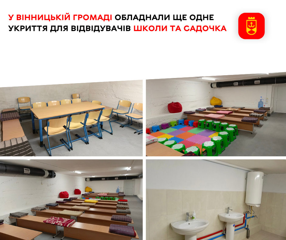 У Вінницькій громаді обладнали ще одне укриття для відвідувачів школи та садочка